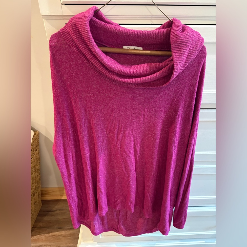Z Supply Magenta Cowl Neck Sweater